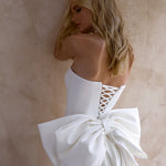 Video_June_Strapless_Wedding_Dress_with_Detachable_bow_and_corset_back